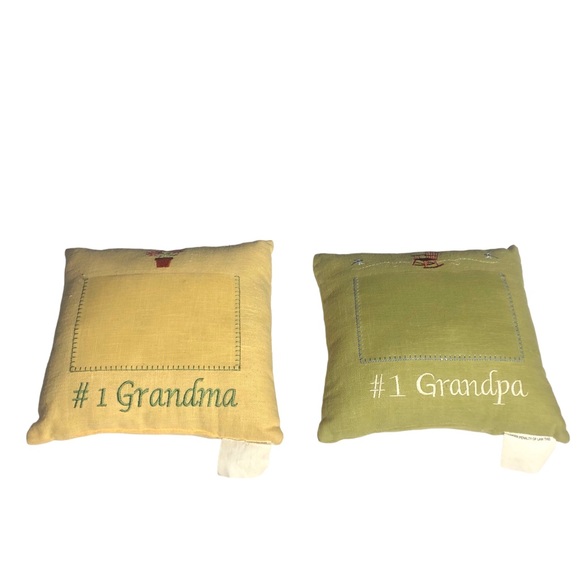 Two Picture Pillows for Grandma and Grandpa Size 9” X 9” Fits 4” X 6” picture - Picture 2 of 10